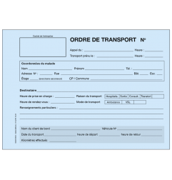 Carnet d'ordres de transport ambulanciers