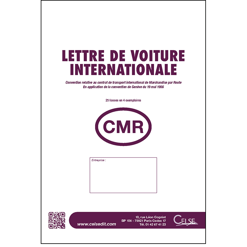 Lettre de voiture CMR vierge - 25 liasses en 4 ex Lettre de voiture CMR vierge - 25 liasses en 4 ex
