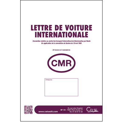 Lettre de voiture CMR vierge - 25 liasses en 4 ex