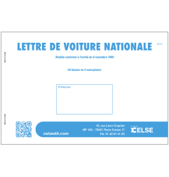 Lettre de voiture nationale vierge - 50 liasses en 4 ex.