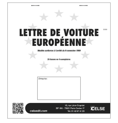 Lettre de voiture européenne vierge - 25 liasses en 4 ex