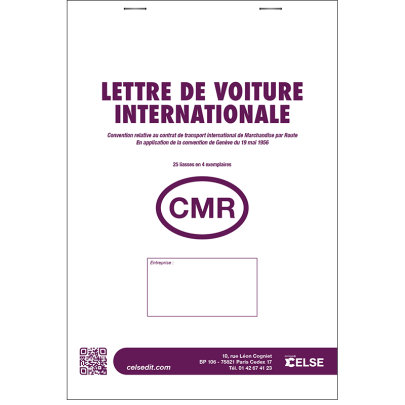 Lettre de voiture CMR vierge - 25 liasses en 4 ex